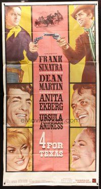 1f189 4 FOR TEXAS 3sh '64 Frank Sinatra, Dean Martin, Anita Ekberg, Ursula Andress, Robert Aldrich