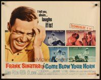 1f181 COME BLOW YOUR HORN 1/2sh '63 close up of laughing Frank Sinatra, from Neil Simon's play!