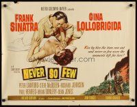 1f134 NEVER SO FEW style A 1/2sh '59 art of Frank Sinatra & sexy Gina Lollobrigida laying in bed!