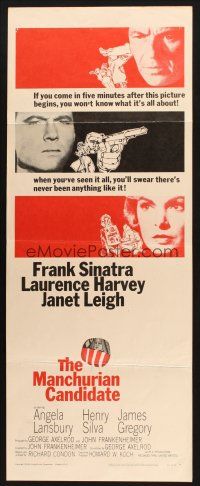 1f174 MANCHURIAN CANDIDATE insert '62 Frank Sinatra, Laurence Harvey, Janet Leigh, Frankenheimer