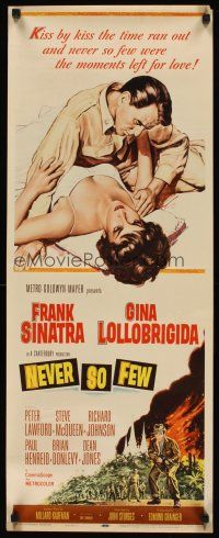 1f136 NEVER SO FEW insert '59 artwork of Frank Sinatra & sexy Gina Lollobrigida laying in bed!