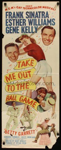 1f029 TAKE ME OUT TO THE BALL GAME insert '49 Frank Sinatra, Esther Williams, Gene Kelly, baseball!