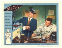 1f065 NOT AS A STRANGER LC #8 '55 doctor Robert Mitchum w/Frank Sinatra in lab!
