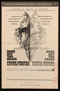 1f209 NONE BUT THE BRAVE pressbook '65 Frank Sinatra, Tatsuya Mihashi, great WWII artwork!