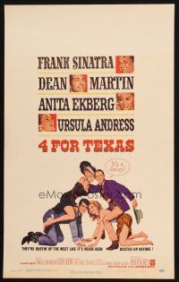 1f192 4 FOR TEXAS WC '64 Frank Sinatra, Dean Martin, Anita Ekberg, Ursula Andress, Robert Aldrich