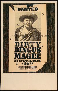 1f259 DIRTY DINGUS MAGEE WC '70 completely different image of Frank Sinatra on wanted poster!