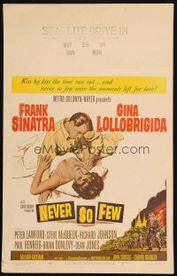 1f137 NEVER SO FEW WC '59 artwork of Frank Sinatra & sexy Gina Lollobrigida laying in bed!