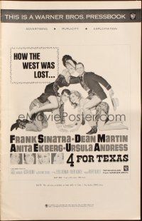 1f194 4 FOR TEXAS pressbook '64 Frank Sinatra, Dean Martin, Anita Ekberg, Ursula Andress, Aldrich