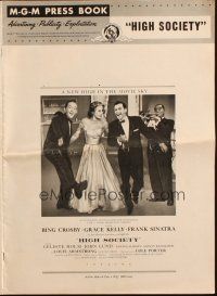 1f088 HIGH SOCIETY pressbook '56 Frank Sinatra, Bing Crosby, Grace Kelly & Louis Armstrong!