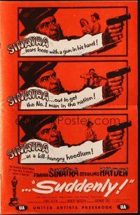 1f055 SUDDENLY pressbook '54 would-be savage sensation-hungry Presidential assassin Frank Sinatra!