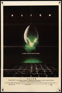 1g029 ALIEN 1sh '79 Ridley Scott outer space sci-fi monster classic, cool hatching egg image!