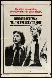 1g035 ALL THE PRESIDENT'S MEN int'l 1sh '76 Hoffman & Robert Redford as Woodward & Bernstein!