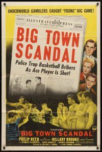 1g090 BIG TOWN SCANDAL style A 1sh '47 underground basketball gamblers caught fixing big game!