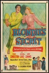1g103 BLONDIE'S SECRET 1sh '48 wacky art of Penny Singleton & Arthur Lake as Dagwood!