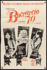 1g117 BOCCACCIO '70 1sh '62 sexy Loren, Ekberg & Schneider, plus Fellini, De Sica & Visconti!