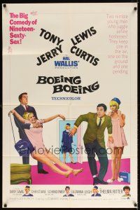 1g119 BOEING BOEING 1sh '65 Tony Curtis & Jerry Lewis in the big comedy of nineteen sexty-sex!