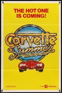 1g209 CORVETTE SUMMER teaser 1sh '78 cool different art of custom Chevrolet Corvette!