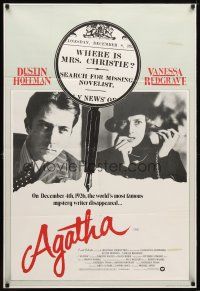 1g025 AGATHA English 1sh '79 Dustin Hoffman & Vanessa Redgrave as Christie!