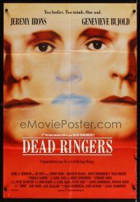 1g233 DEAD RINGERS English 1sh '89 Jeremy Irons & Genevieve Bujold, directed by David Cronenberg!