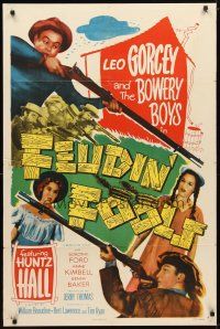 1g324 FEUDIN' FOOLS 1sh '52 Leo Gorcey & The Bowery Boys as hillbillies!