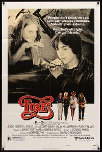 1g349 FOXES style B 1sh '80 Jodie Foster, Cherie Currie, Marilyn Kagen + super young Scott Baio!