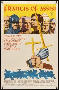 1g353 FRANCIS OF ASSISI 1sh '61 Michael Curtiz's story of a young adventurer in the Crusades!