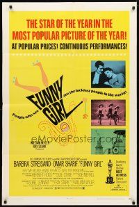 1g365 FUNNY GIRL awards 1sh '69 Barbra Streisand, Omar Sharif, directed by William Wyler!