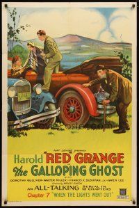 1g368 GALLOPING GHOST chapter 7 1sh '31 Red Grange adventure serial, When The Lights Went Out!