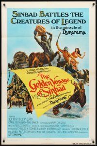 1g384 GOLDEN VOYAGE OF SINBAD style A 1sh '73 Ray Harryhausen, cool fantasy art by Mort Kunstler!