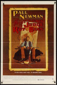1g483 LIFE & TIMES OF JUDGE ROY BEAN 1sh '72 John Huston, art of Paul Newman by Richard Amsel!