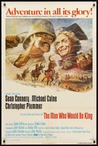 1g524 MAN WHO WOULD BE KING 1sh '75 art of Sean Connery & Michael Caine by Tom Jung!