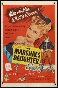 1g533 MARSHAL'S DAUGHTER 1sh '53 man-oh-man, sexy Laurie Anders is a bundle of curves!
