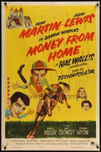 1g552 MONEY FROM HOME 1sh '54 wacky art of Dean Martin & horse jockey Jerry Lewis!
