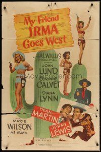 1g564 MY FRIEND IRMA GOES WEST 1sh '50 Martin & Lewis with 3 sexy half-dressed babes on cactus!