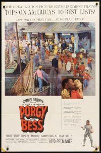 1g653 PORGY & BESS 1sh '59 art of Sidney Poitier, Dorothy Dandridge & Sammy Davis Jr.!