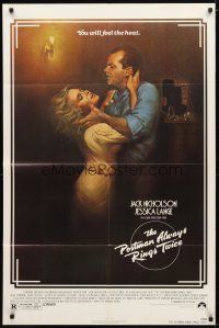 1g658 POSTMAN ALWAYS RINGS TWICE 1sh '81 art of Jack Nicholson & Jessica Lange by Rudy Obrero!