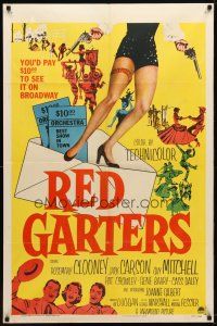 1g679 RED GARTERS 1sh '54 Rosemary Clooney, Jack Carson, western musical, sexy legs!