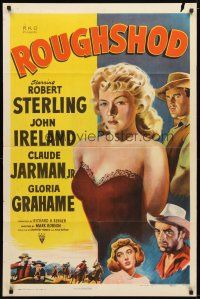 1g704 ROUGHSHOD style A 1sh '49 super sleazy Gloria Grahame isn't good enough to marry!