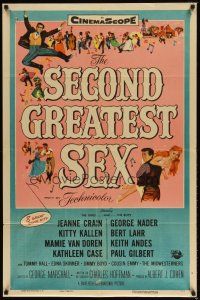 1g726 SECOND GREATEST SEX 1sh '55 Jeanne Crain & Mamie Van Doren singin' and dancin'!