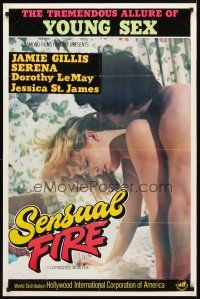 1g741 SENSUAL FIRE 1sh '79 Jamie Gillis, sexy Serena, the tremendous allure of young sex!
