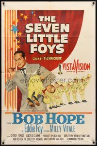 1g745 SEVEN LITTLE FOYS 1sh '55 Bob Hope performing on stage with his seven kids in wacky outfits!