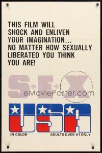 1g754 SEX USA 1sh '71 Gerard Damiano, this film will shock & enliven your imagination!