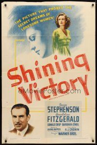 1g765 SHINING VICTORY 1sh '41 Geraldine Fitzgerald, James Stephenson, from A.J. Cronin play!