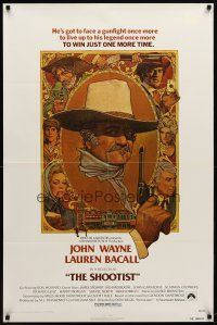 1g767 SHOOTIST 1sh '76 best Richard Amsel artwork of cowboy John Wayne & cast montage!