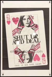 1g771 SHUT UP & DEAL 1sh '69 John Donne, cool sexy playing card image!