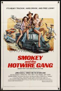 1g800 SMOKEY & THE HOTWIRE GANG 1sh '79 art of James Keach w/sexy girls, GTA was never like this!