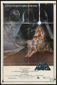 1g825 STAR WARS third printing style A 1sh '77 George Lucas classic sci-fi epic, art by Tom Jung!