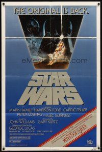 1g824 STAR WARS 1sh R82 George Lucas classic sci-fi epic, great art by Tom Jung!