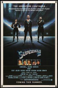 1g840 SUPERMAN II teaser 1sh '81 Christopher Reeve, Terence Stamp, battle over New York City!