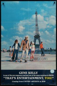 1g875 THAT'S ENTERTAINMENT PART 2 advance 1sh '75 Gene Kelly rollerskates with kids in France!